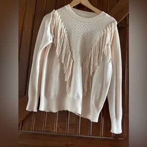 Beautiful cream/ivory fringe sweater. Size small.